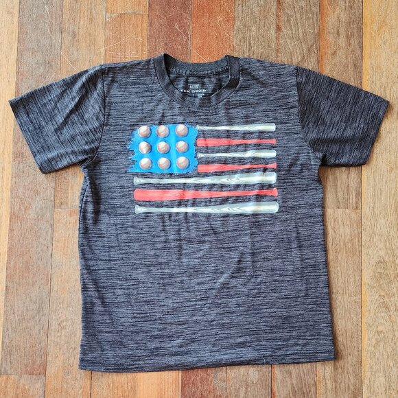 TEK GEAR Kids American Flag Baseball T-Shirt Size Medium - Picture 6 of 13